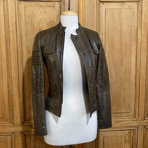 G-star Brown leather bomber